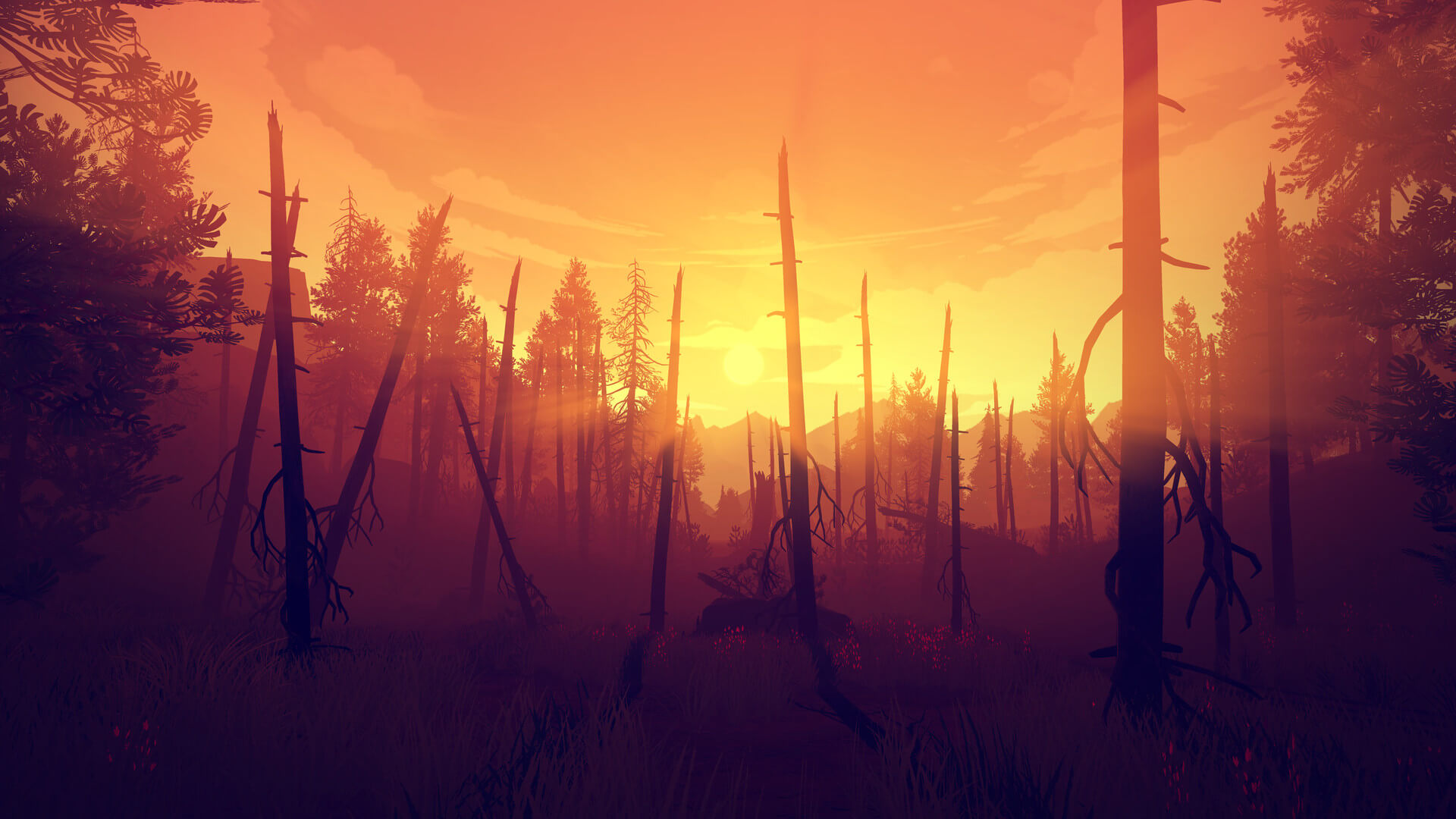 《Firewatch》中的森林场景