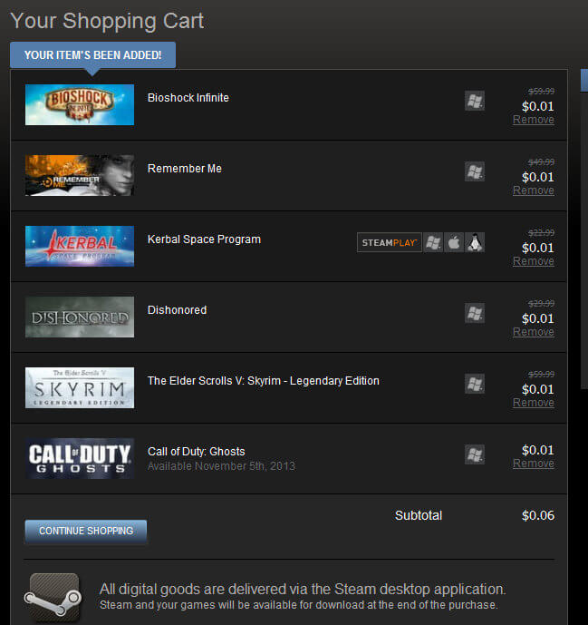 Steam 游戏定价错误